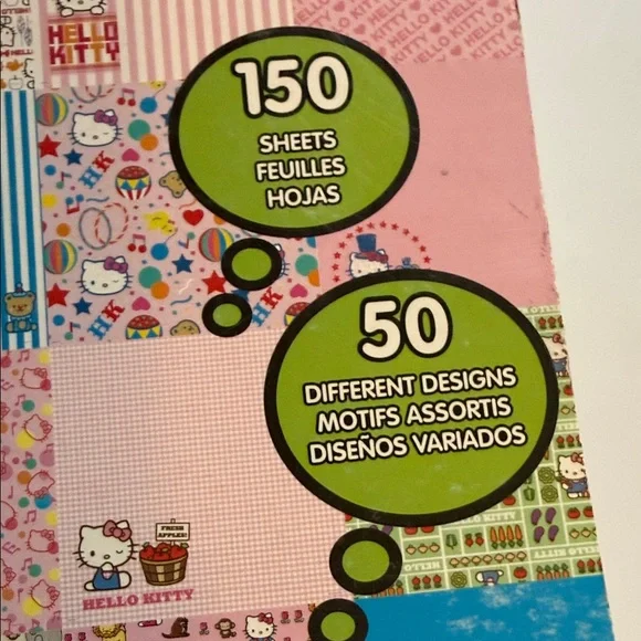 12 by 12 Hello Kitty Pink and Blue Mega Paper Pad - Picture 3 of 14